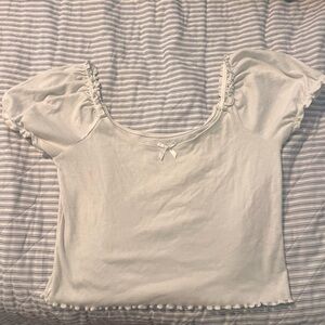 American Eagle White Square Neck Blouse